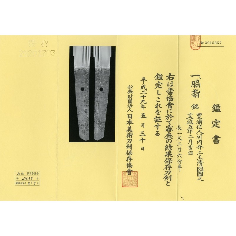 Naginata naoshi wakizashi incl. NBTHK Naginata naoshi wakizashi incl. NBTHK