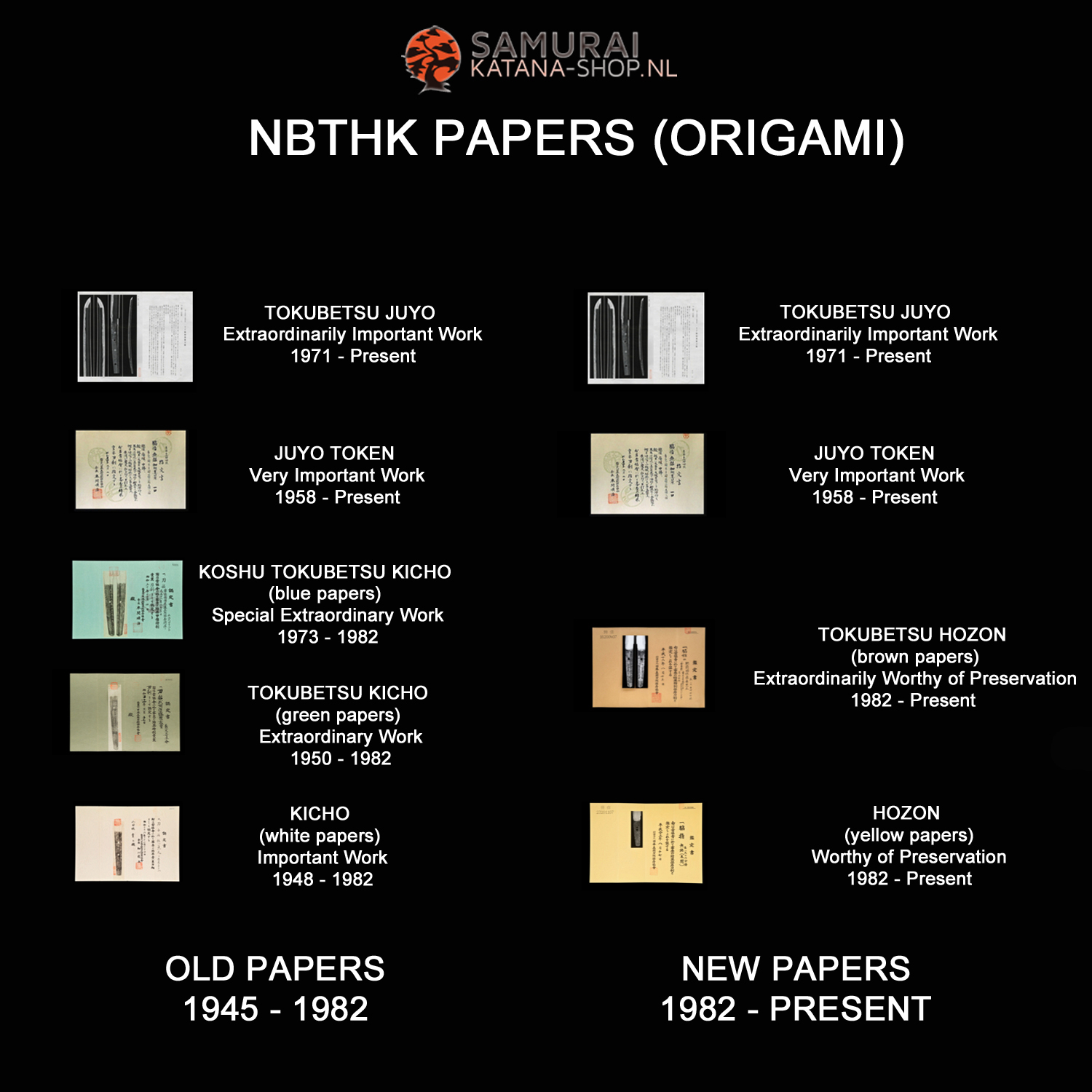 nbthk papers origami katana japans zwaard  nihonto